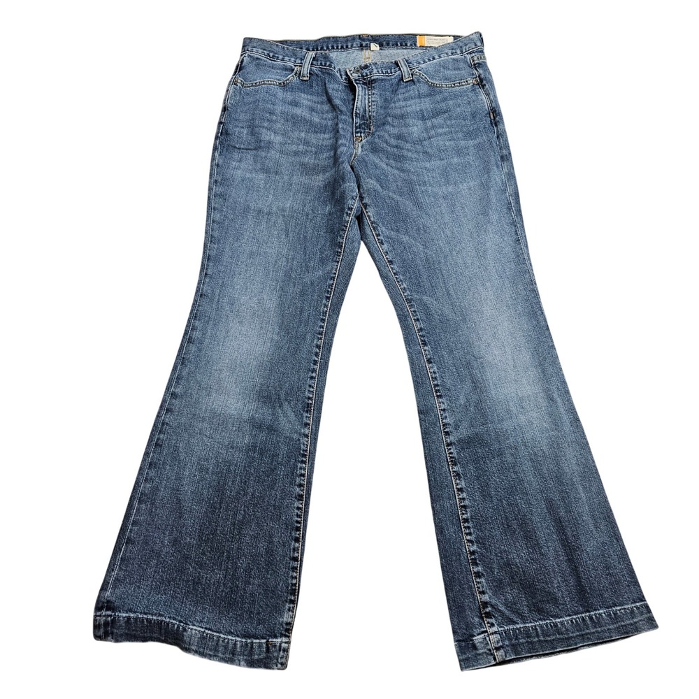 Gap Long and Lean Jeans Women 12 Blue Wide Leg Ankle Stretch Denim 2007
